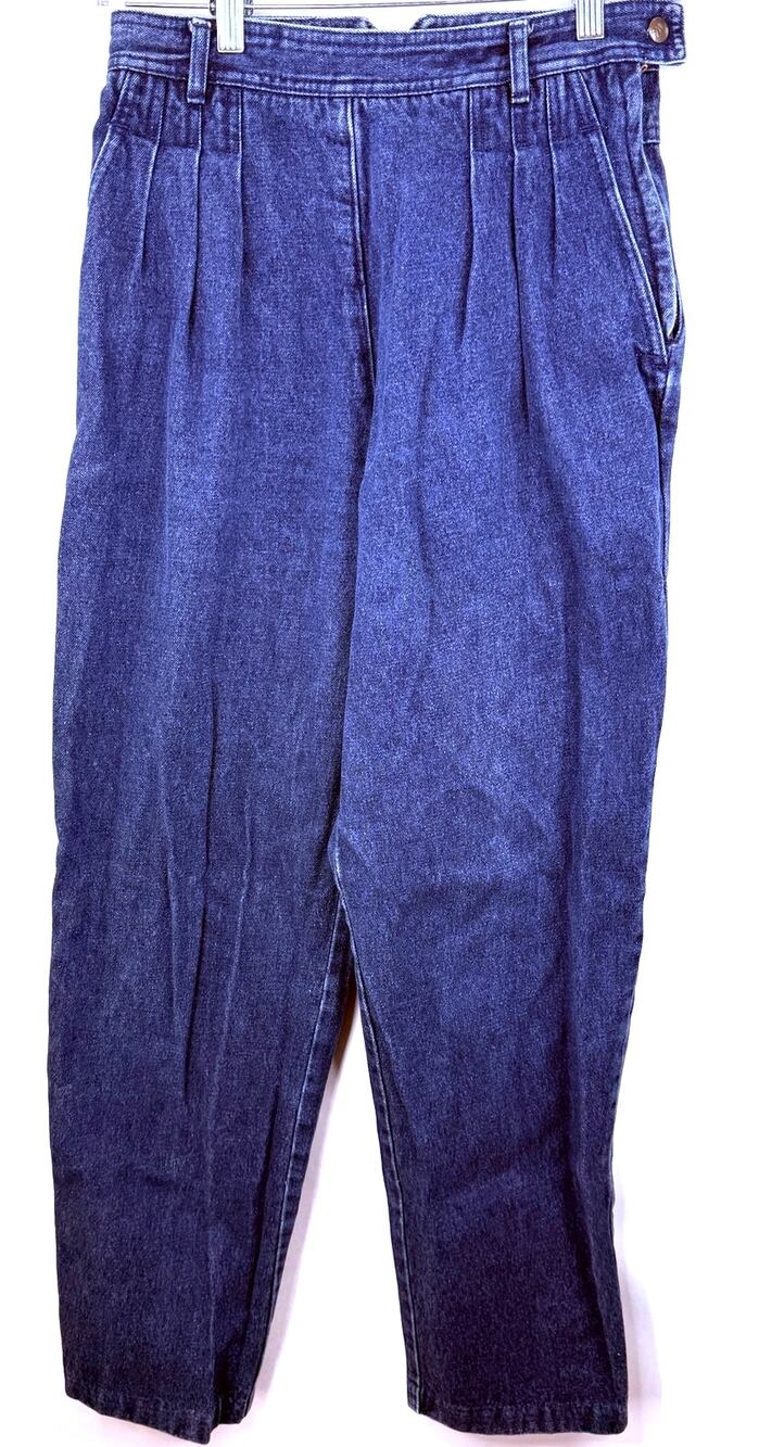 Gloria Vanderbilt Women's High Rise Pleated Cotton Denim Jeans Size 12